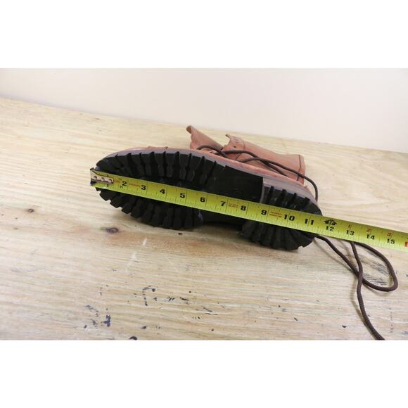 JOAN DAVID BOOTS 11.5 Brown Leather Combat Riding Shoes Italy Vintage - Picture 7 of 13